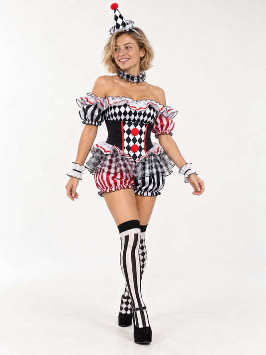 Darling Harlequin Clown Costume
