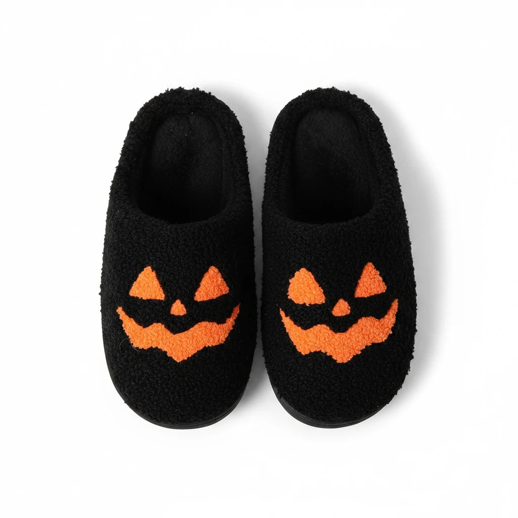 Pumpkin Glow Cotton Home Slippers