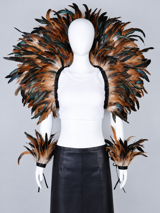Feather Shawl Set