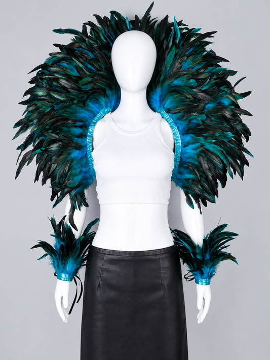 Feather Shawl Set