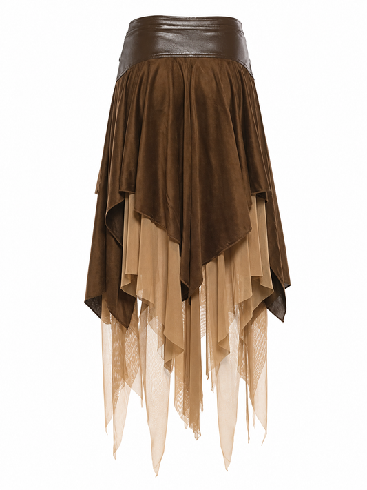 Leather Ruffle Skirt