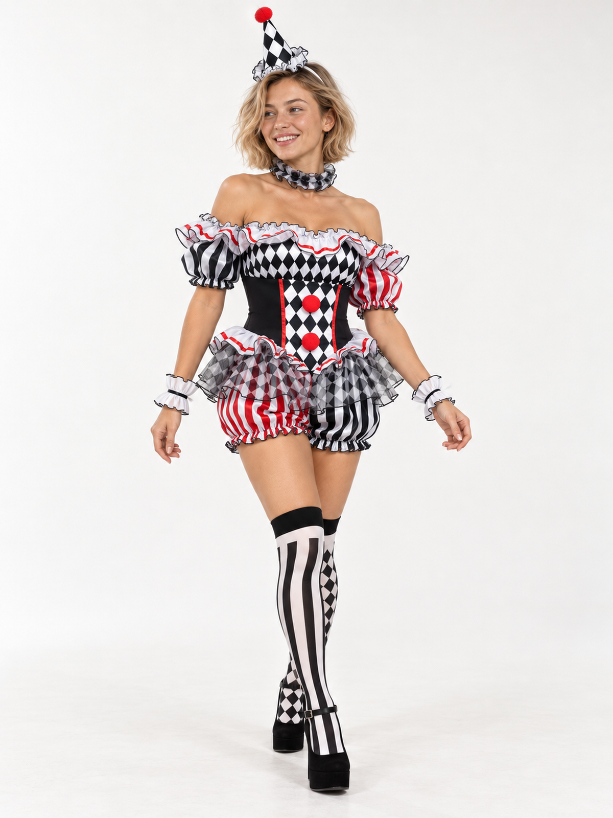 Darling Harlequin Clown Costume