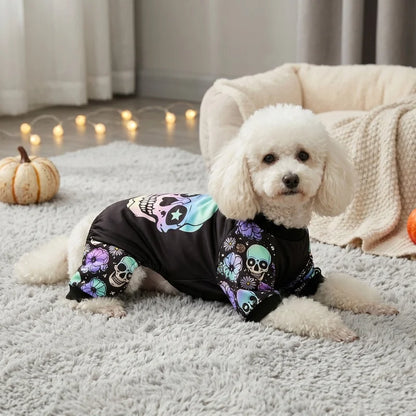 Puppy Floral Skull Pajamas