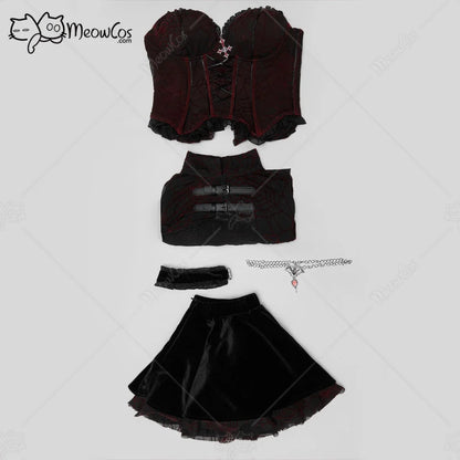 Crimson Web Gothic Corset Set