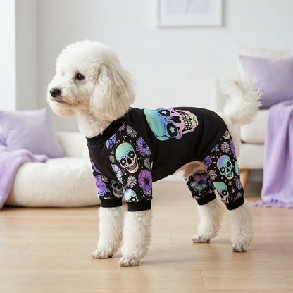 Puppy Floral Skull Pajamas