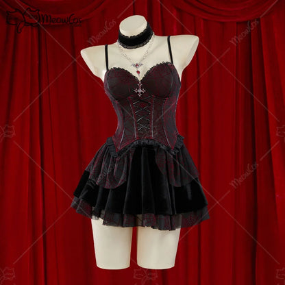 Crimson Web Gothic Corset Set