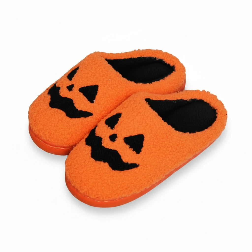 Pumpkin Glow Cotton Home Slippers