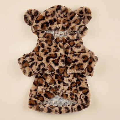 Leopard Fleece Paws Hoodie