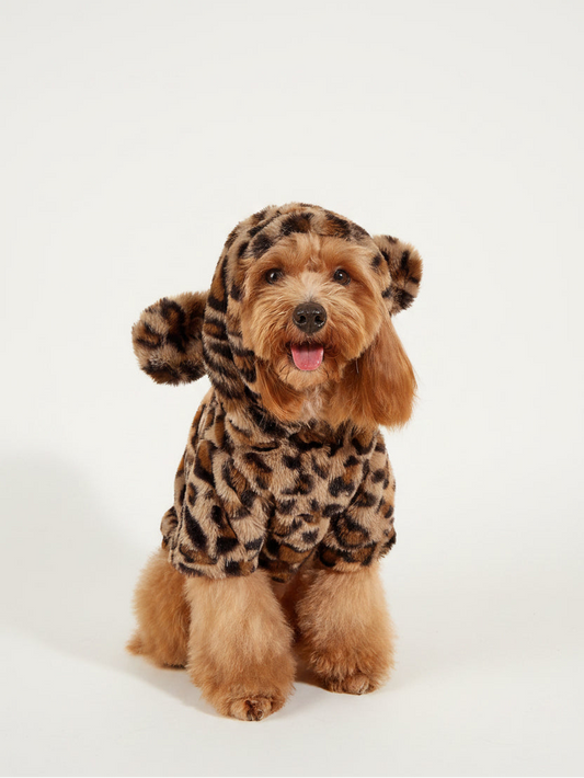 Leopard Fleece Paws Hoodie