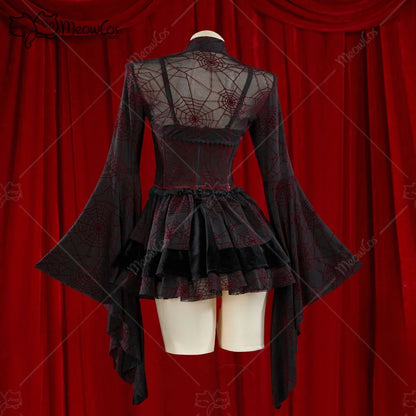 Crimson Web Gothic Corset Set