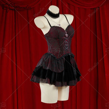 Crimson Web Gothic Corset Set