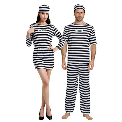 Couples Prisoner Striped Set