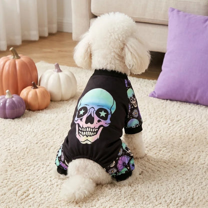 Puppy Floral Skull Pajamas