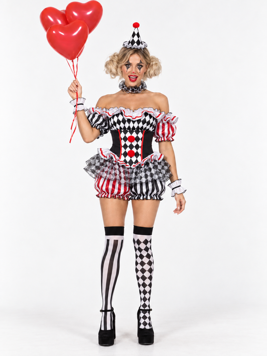 Darling Harlequin Clown Costume